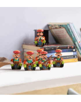 Multicolour Wood Figurines Set of 6 Multicolour Wood Figurines Set of 6